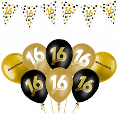 16 Jaar Verjaardag Versiering Pakket 9-delig