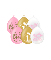Ballonnen 1 Jaar Meisje 6st