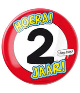 Button 2 jaar Verkeersbord