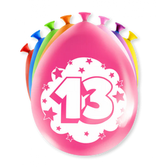 Ballonnen 13 Jaar Meerkleurig 8st