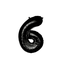 6 Jaar Cijfer Ballon Zwart