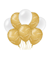 Ballonnen Congrats Goud Wit 6st