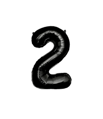 2 Jaar Cijfer Ballon Zwart