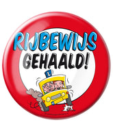 Button Rijbewijs Gehaald
