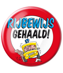 Button Rijbewijs Gehaald