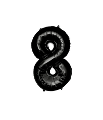 8 Jaar Cijfer Ballon Zwart