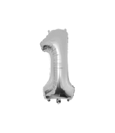 1 Jaar Cijfer Ballon Zilver Leeg
