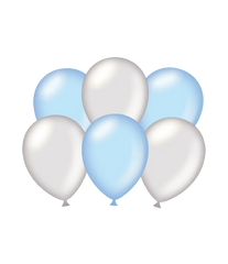 Ballonnen Zilver/Blauw Metallic 6st