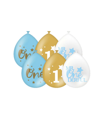 Ballonnen 1 Jaar Jongen 6st