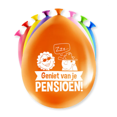 Ballonnen Pensioen Gekleurd 8st