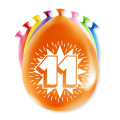 Ballonnen 11 Jaar Meerkleurig 8st