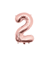 2 Jaar Cijfer Ballon Rose Goud Leeg