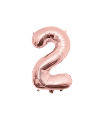 2 Jaar Cijfer Ballon Rose Goud Leeg