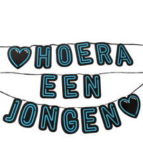 Geboorte Letterslinger Hoera een Jongen Neon 5m