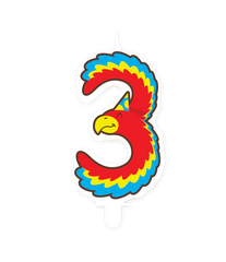 Kaars 3 Jaar Papegaai