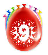 Ballonnen 9 Jaar Hoera 8st