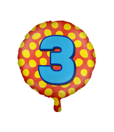 Helium Ballon 3 Jaar Gekleurd