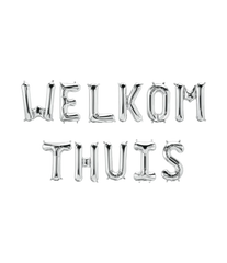 Zilveren Ballonnen Set Welkom Thuis