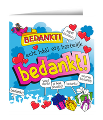 Wenskaart Bedankt 16,5cm