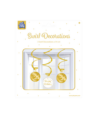 Hangdecoratie 25 Jaar Happy Birthday 3st