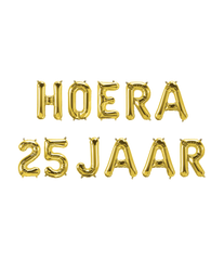 Gouden Ballonnen set Hoera 25 Jaar 1,9m