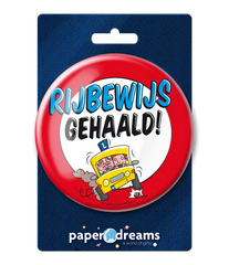 Button Rijbewijs Gehaald