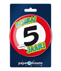 Button 5 jaar Verkeersbord