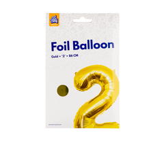 2 Jaar Cijfer Ballon Goud Leeg