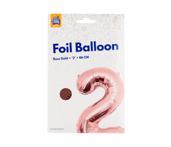 2 Jaar Cijfer Ballon Rose Goud Leeg