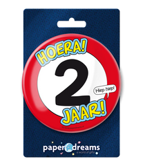 Button 2 jaar Verkeersbord