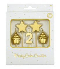 Kaarsjes 2 Jaar Cupcake Goud