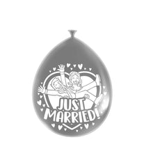 Just Married Ballonnen Zilver 8st