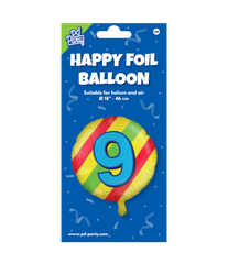 Helium Ballon 9 Jaar Gekleurd