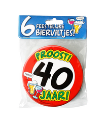 Bierviltjes 40 Jaar 6st