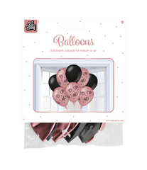 Ballonnen 40 Jaar Zwart Rose 8st