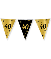 Vlaggenlijn 40 Jaar Goud Zwart 10m