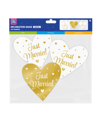 Bruiloft Wanddecoratie Just Married 3 delig