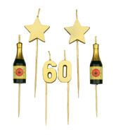 Kaarsjes 60 Jaar Champagne