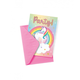 Uitnodigingskaarten Eenhoorn 6 Stuks Inclusief Envelop