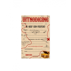 Uitnodigingskaarten Piraat 6st