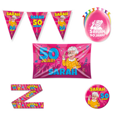 Sarah Verjaardag Versiering Pakket Roze