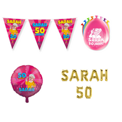 Sarah Verjaardag Versiering Pakket Roze