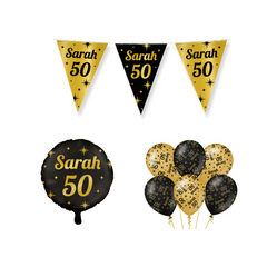 Sarah Verjaardag Versiering Pakket Zwart Goud