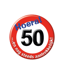 Button 50 Jaar Verkeersbord 5,5cm
