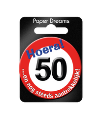Button 50 Jaar Verkeersbord 5,5cm