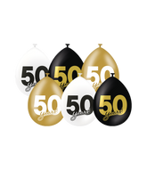50 Jaar Ballonnen 30cm 6st