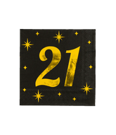 21 Jaar Servetten Zwart Goud 19cm