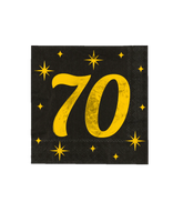 70 Jaar Servetten Zwart Goud 19cm 16st