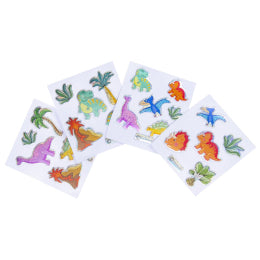 4ASS GLANZENDE STICKERS DINOSAURUS