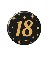 18 Jaar Button Zwart Goud